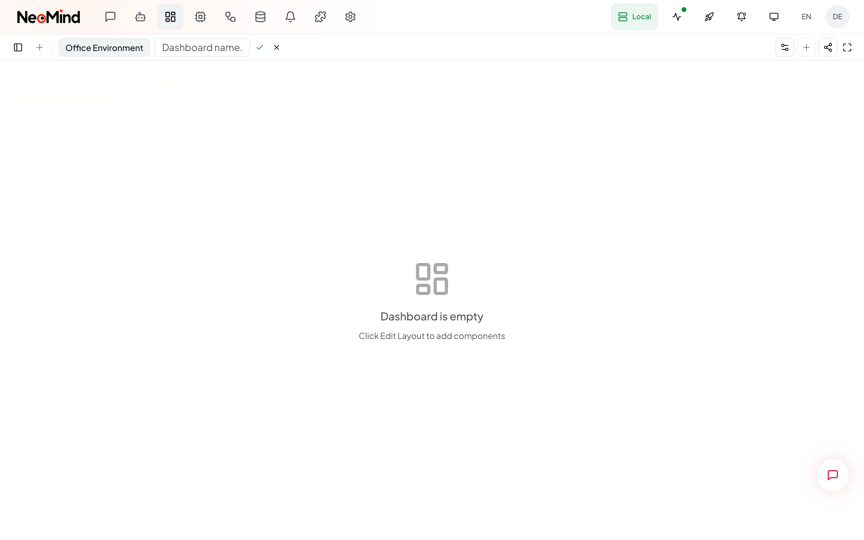 创建仪表板对话框 — 输入名称与描述
