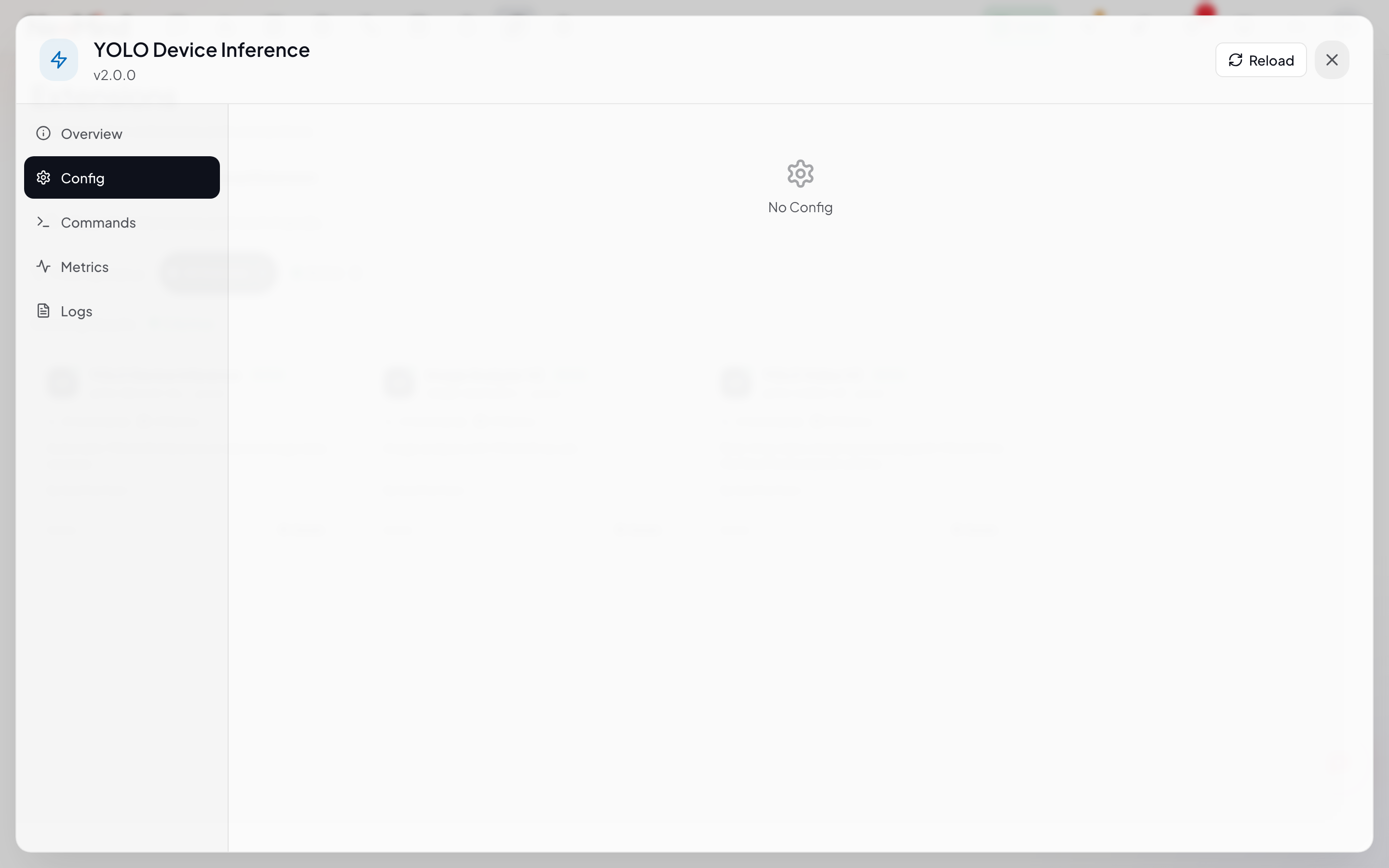 Extension details - Configuration section