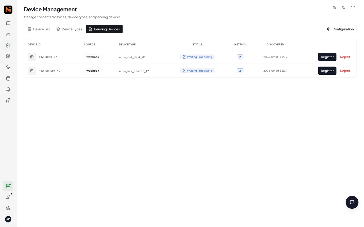 Uploads appear in the pending-review list