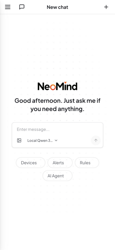 AI Chat on mobile — full-screen conversation