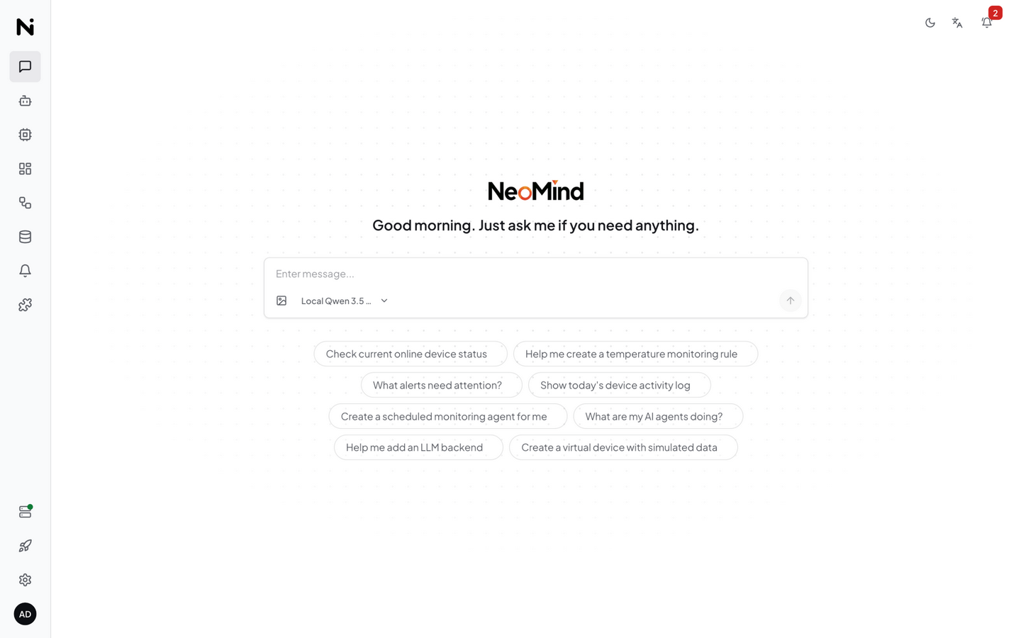 AI Chat — query devices and create automations in natural language