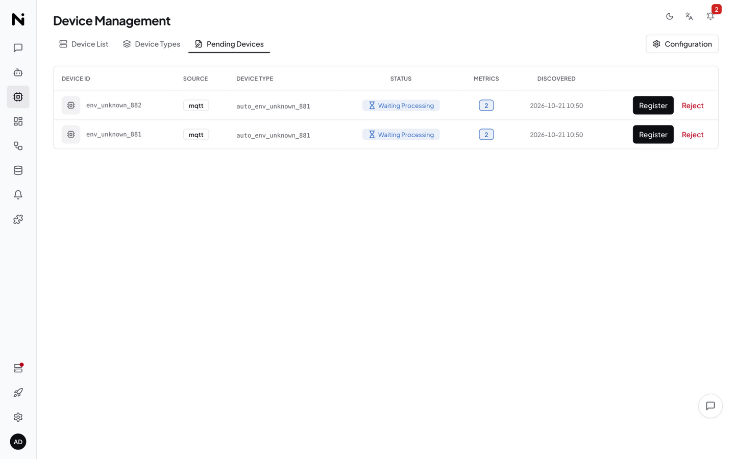 Uploads appear in the pending-review list