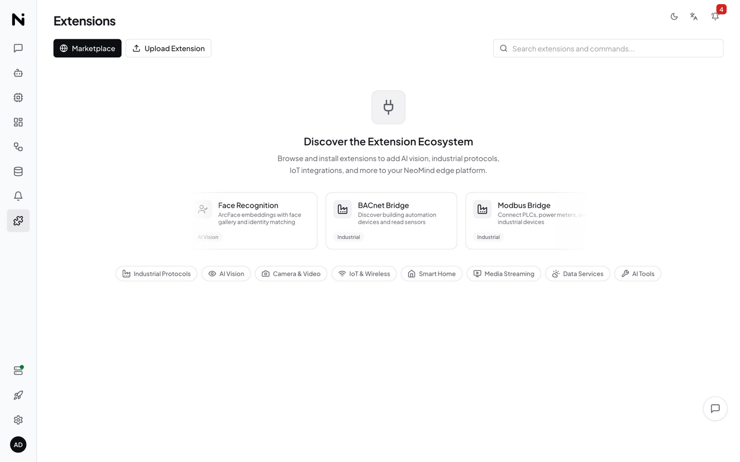 Extension marketplace