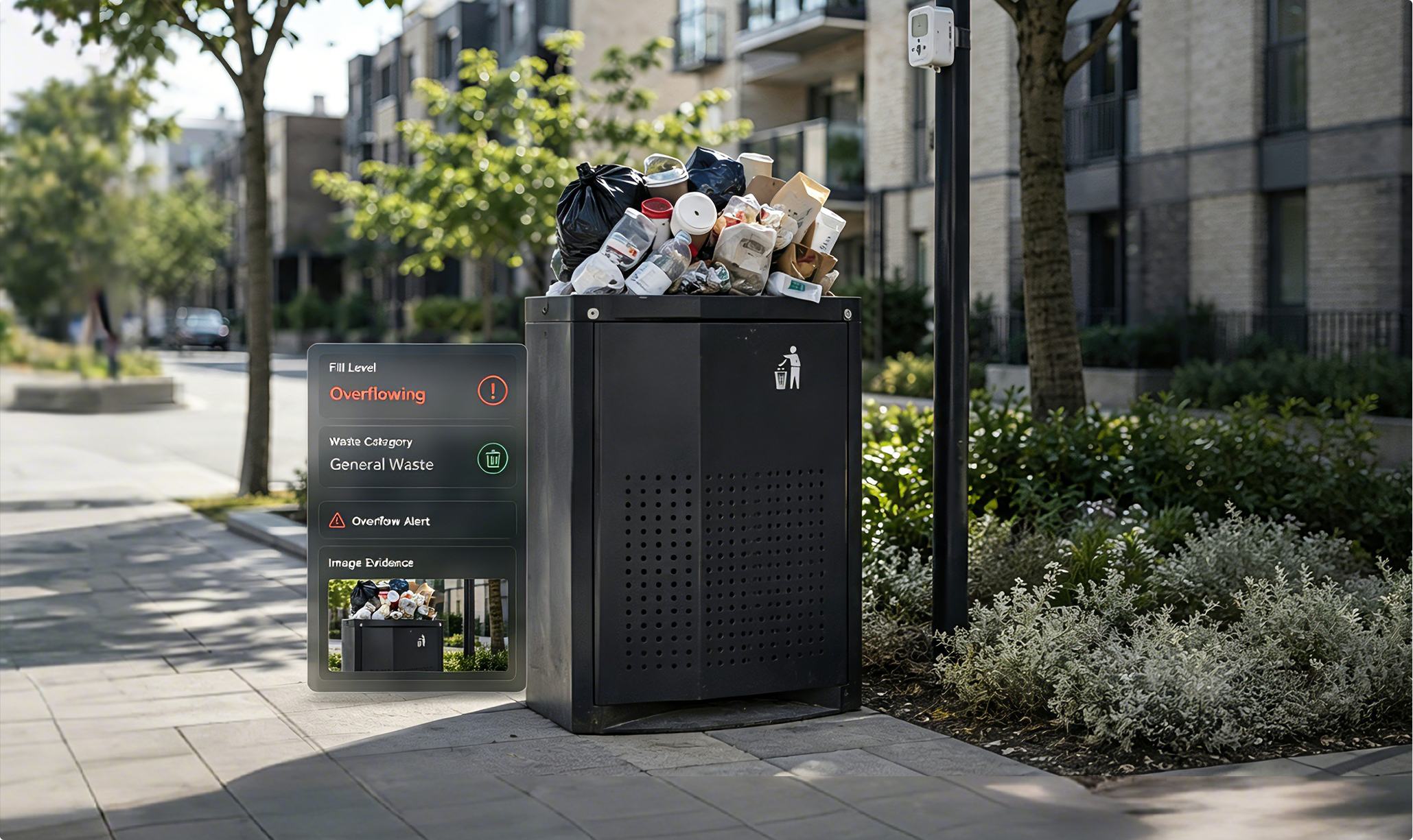 Illegal dumping and waste bin fill monitoring with edge AI classification