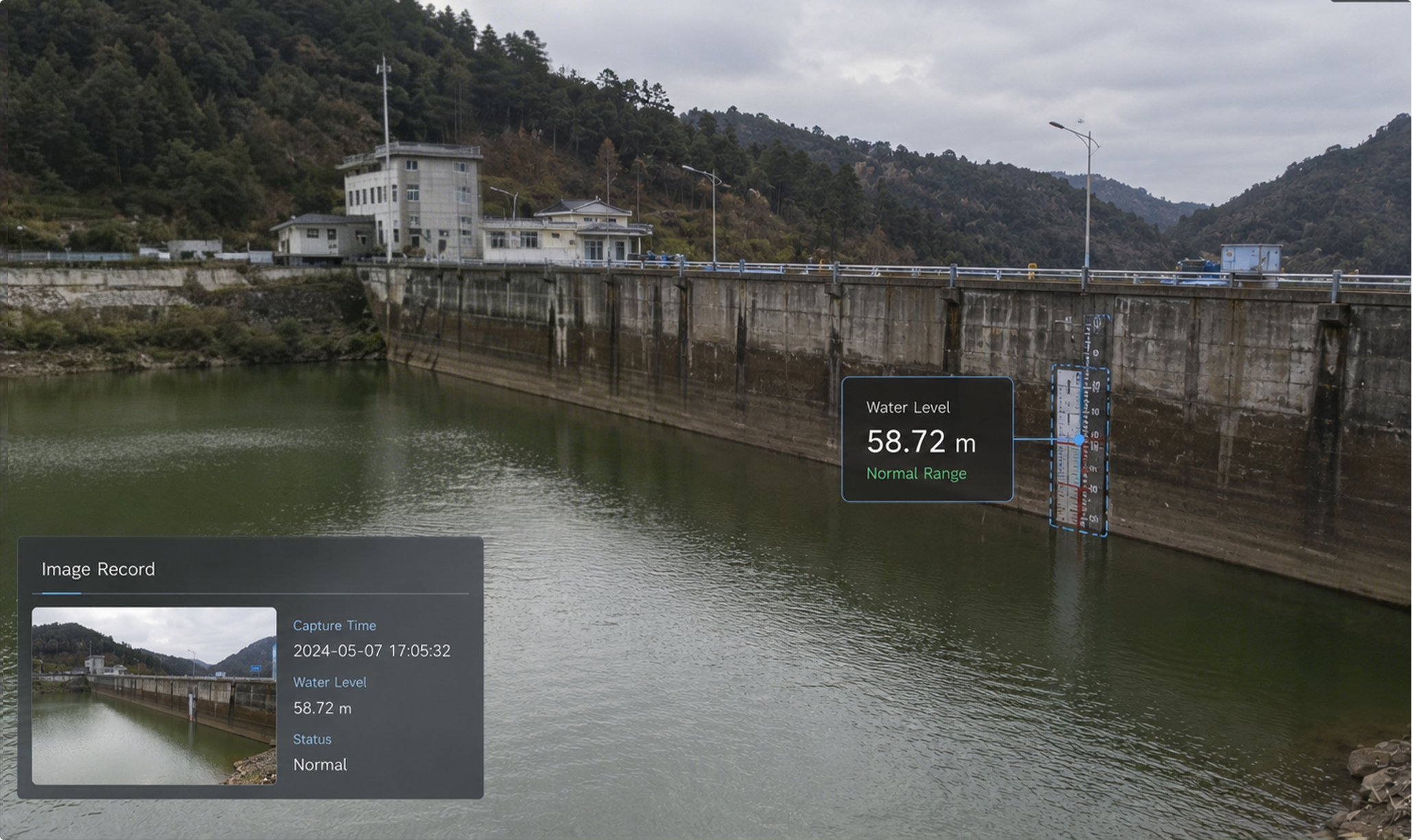 Water level and dam gauge monitoring with OCR edge capture