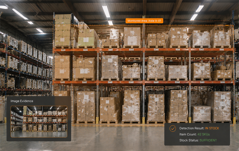 Inventory and site condition monitoring from a fixed camera angle