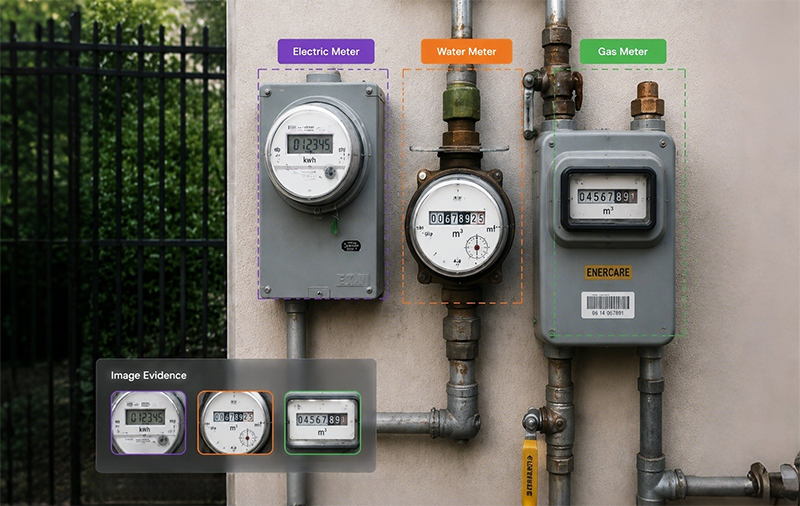 Utility meter reading for scheduled OCR capture