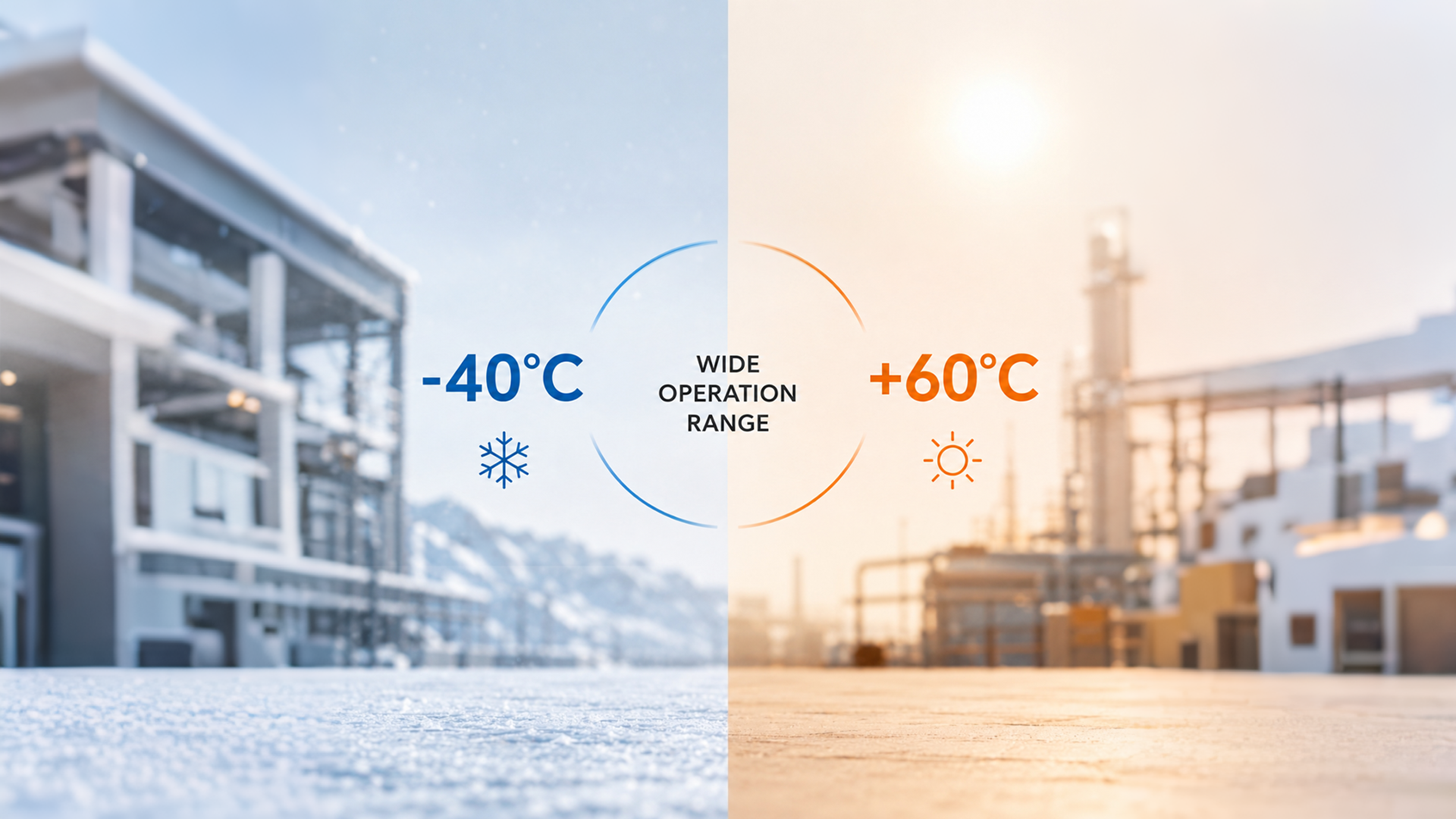 Wide operation temperature range from -40°C to +60°C