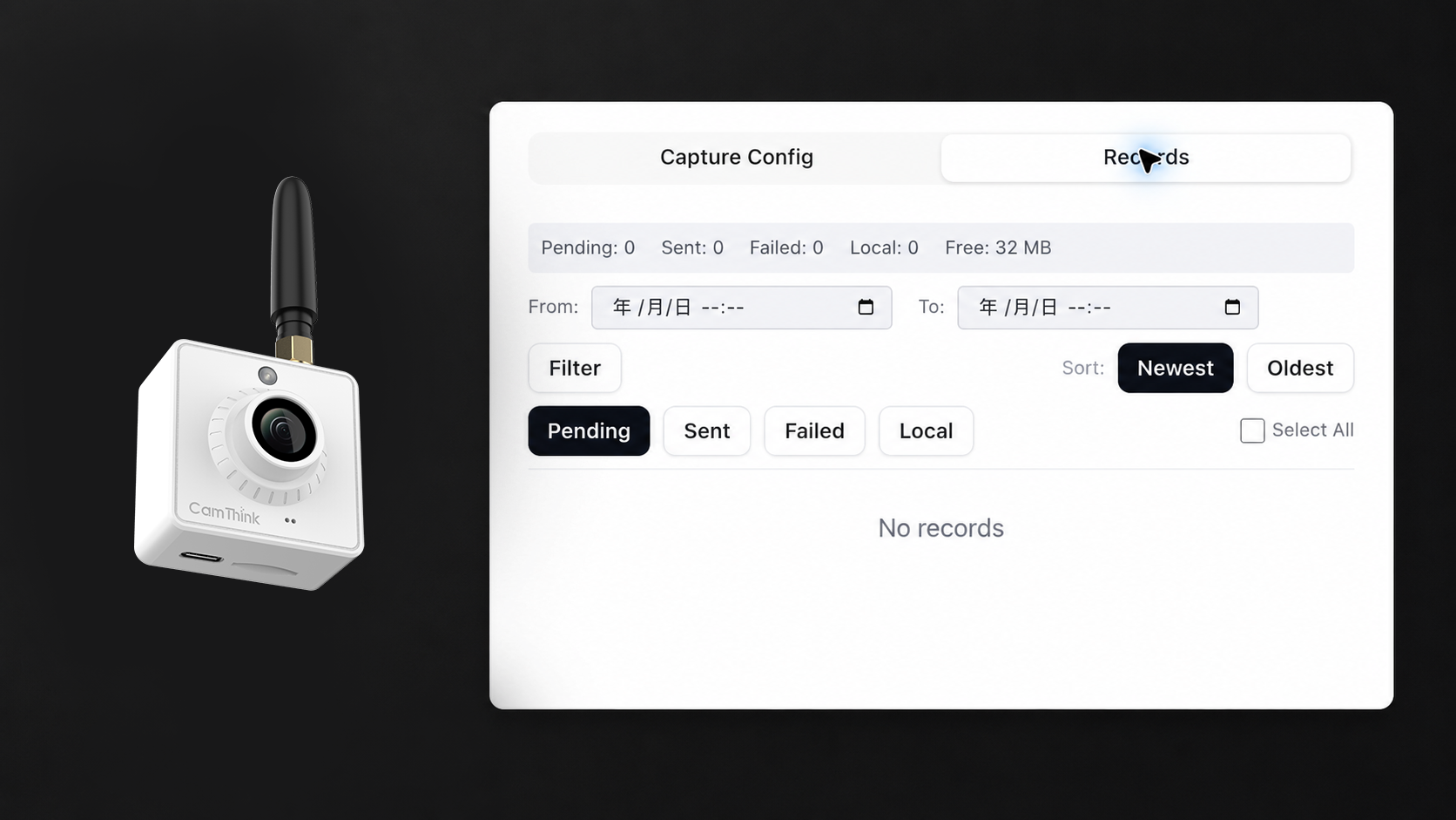NE302 Web Console capture and trigger configuration