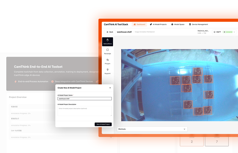 CamThink AI Tool Stack annotation and deployment interface