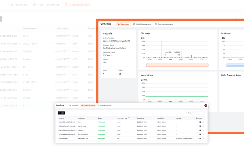 Cinfer AI inference service model management dashboard
