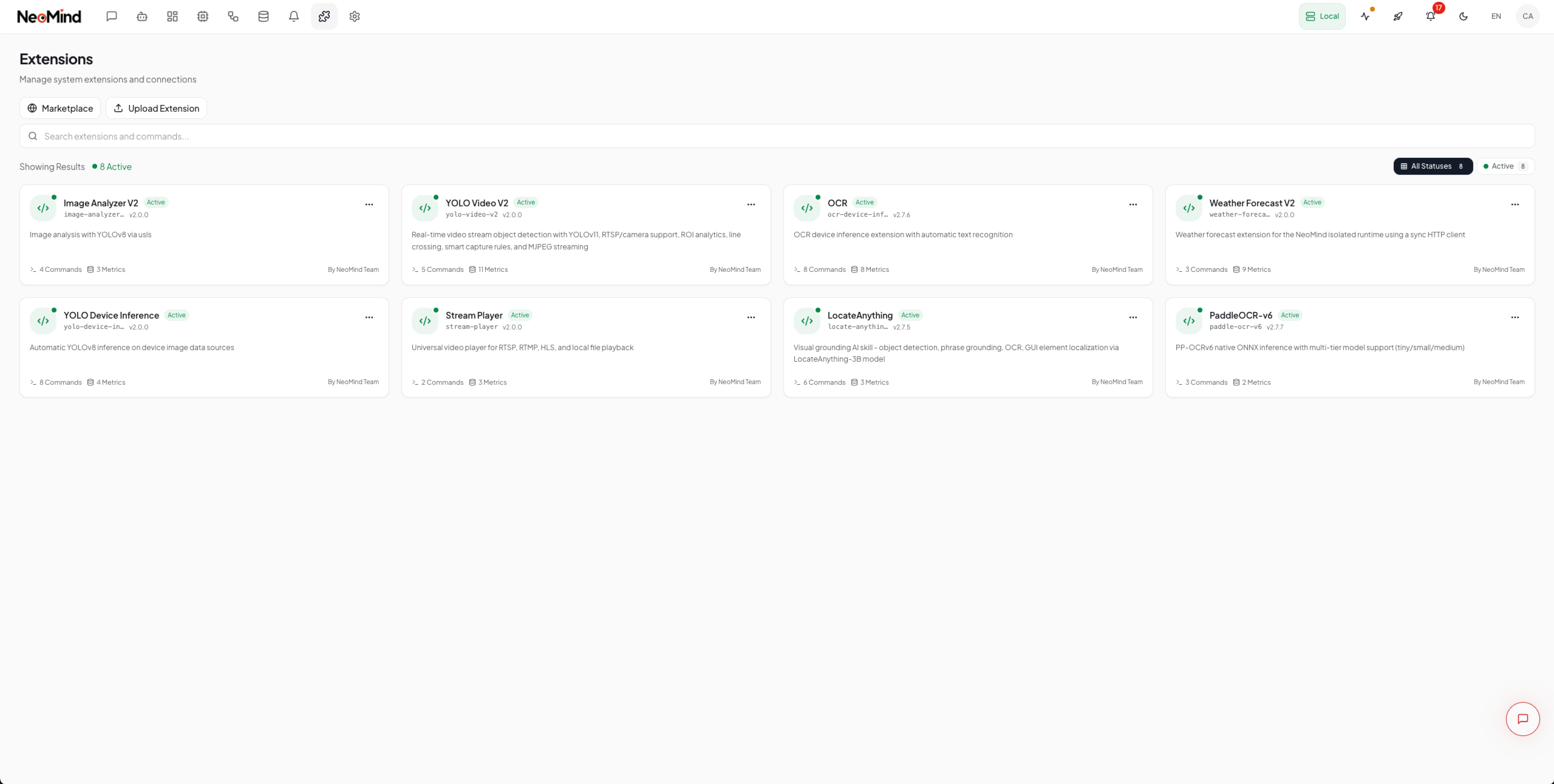 Open the extension marketplace