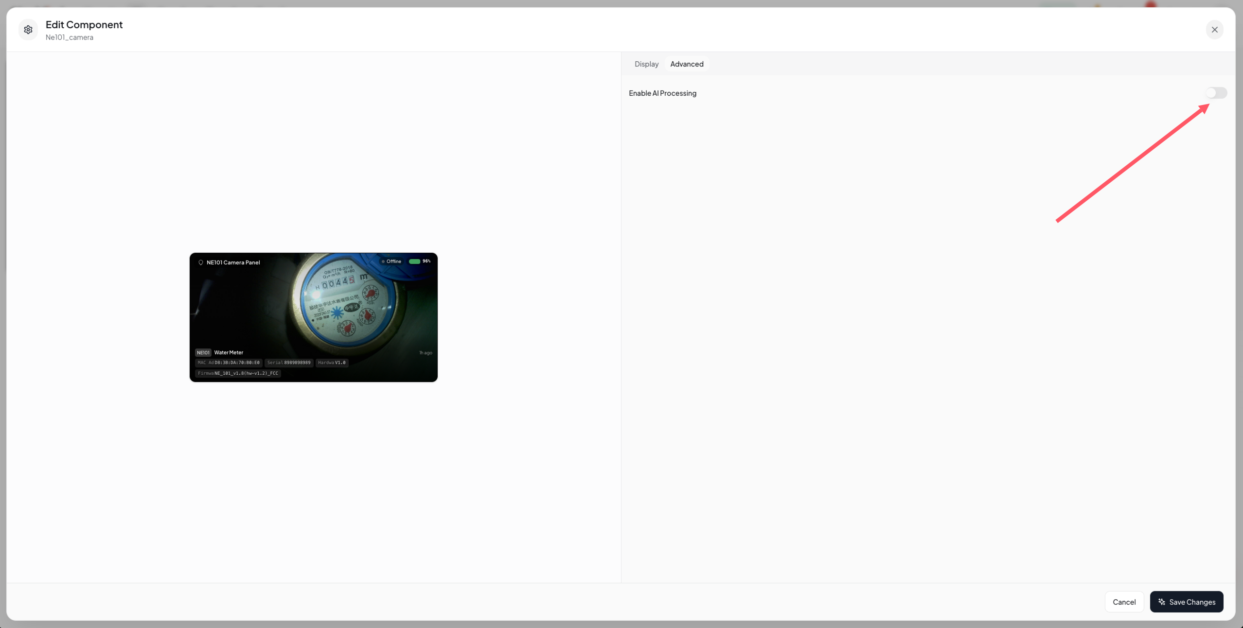 Turn on the AI inference feature