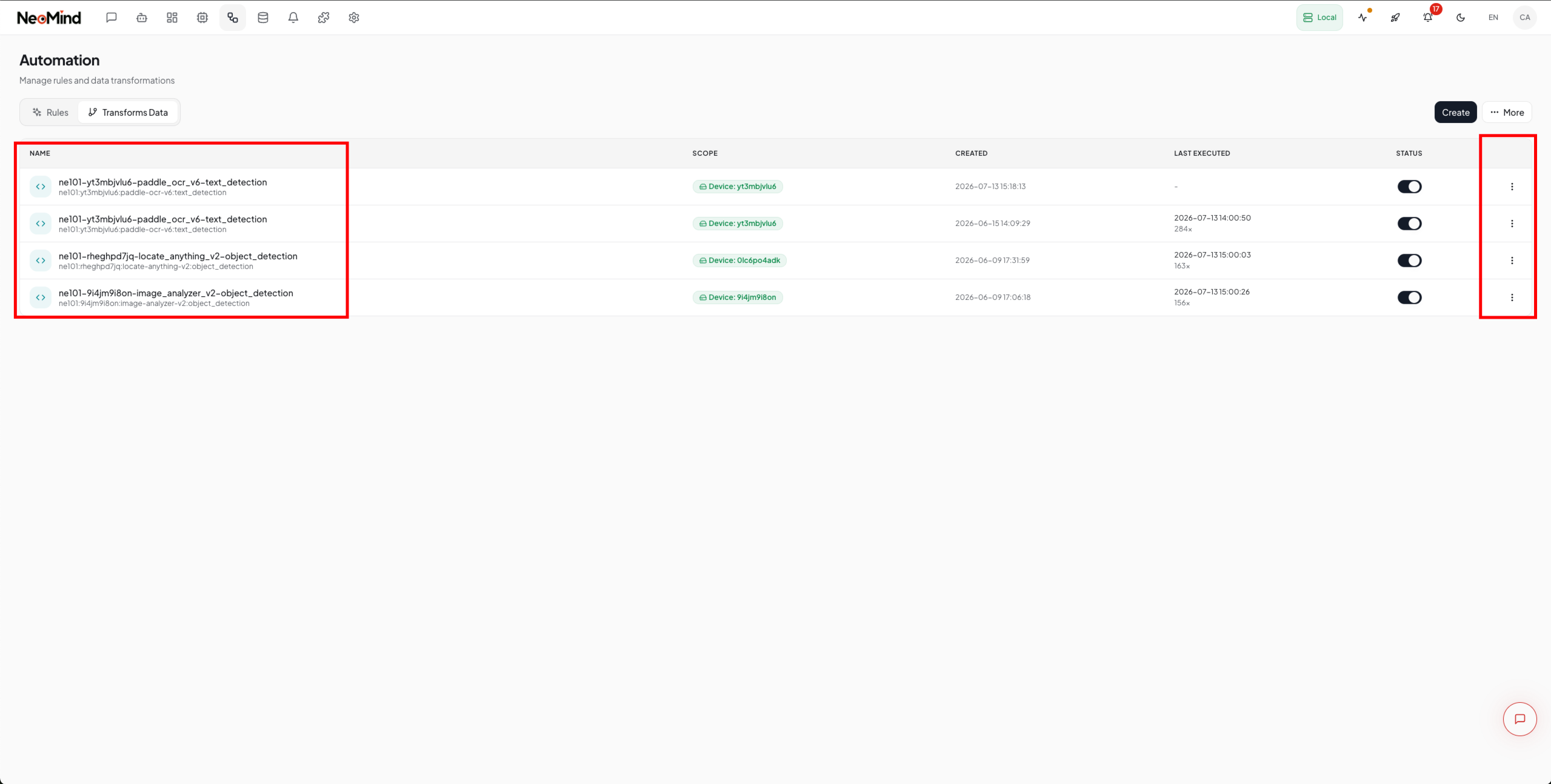 The system auto-generates a data capture/transform task