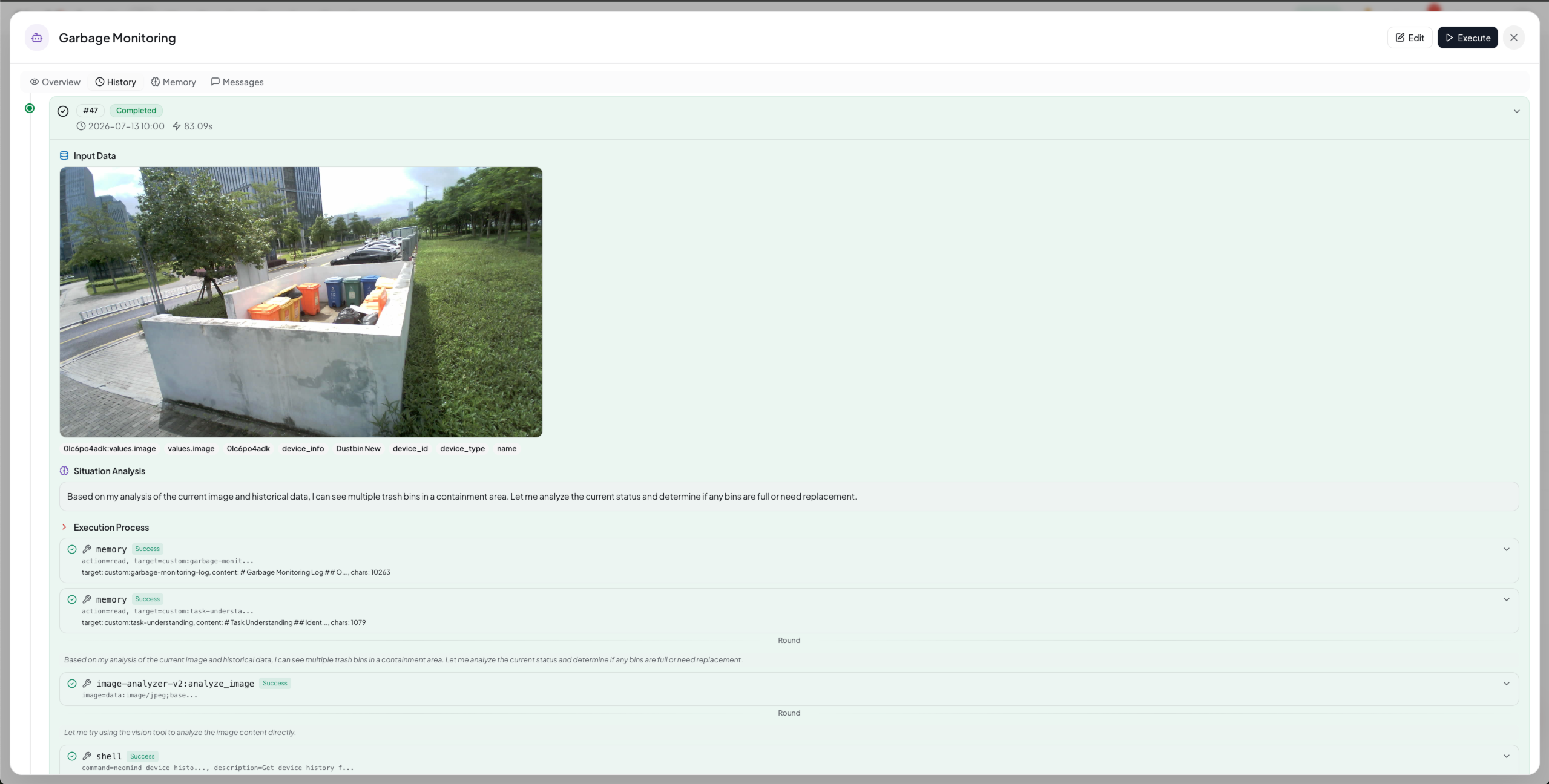 Continuously capture images and analyze them with the LLM