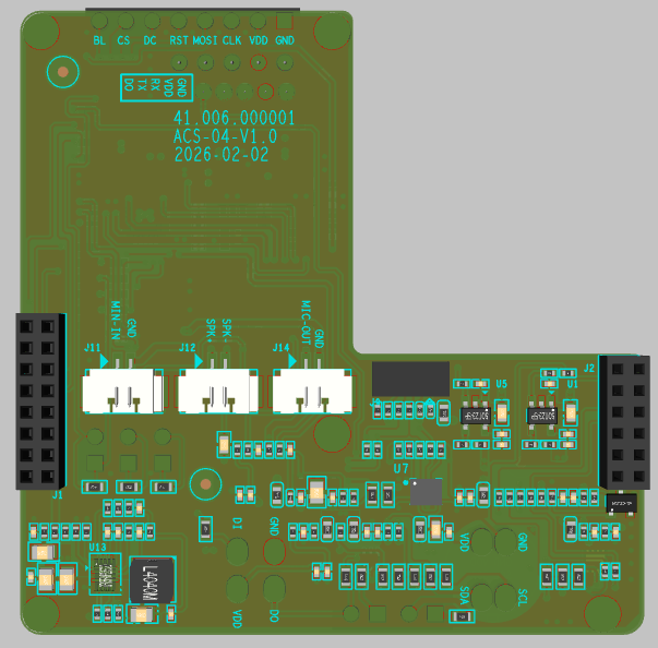 Sensor extension board back (solder side)