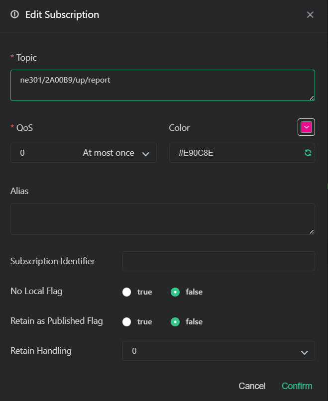 MQTTX Subscribe Topic