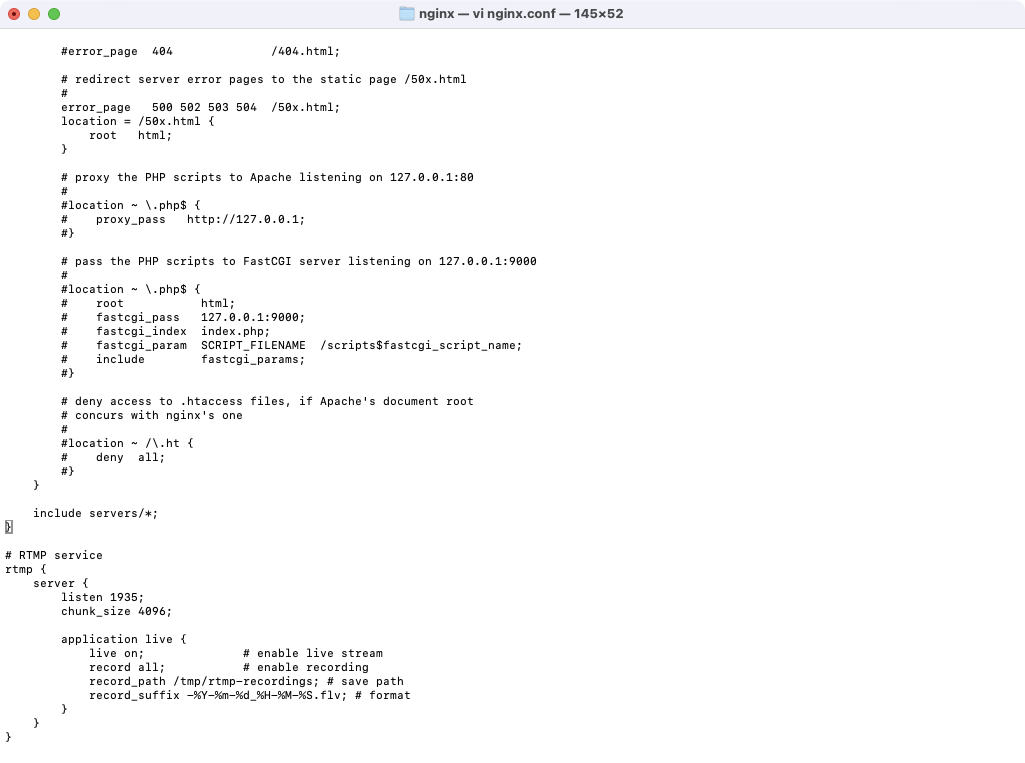 Nginx RTMP configuration details
