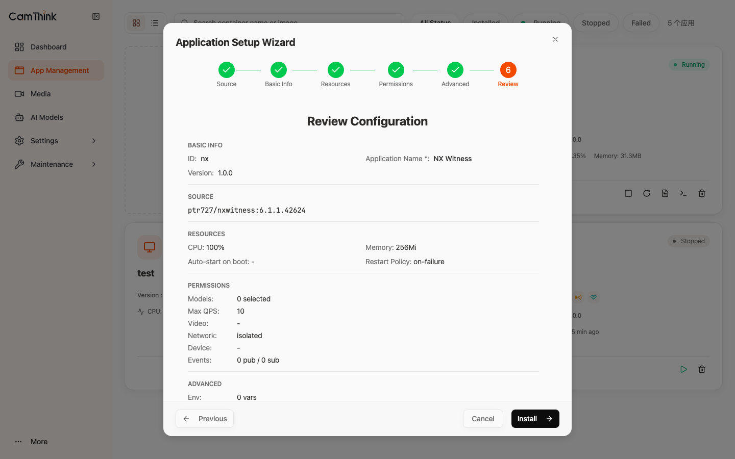 Review Configuration